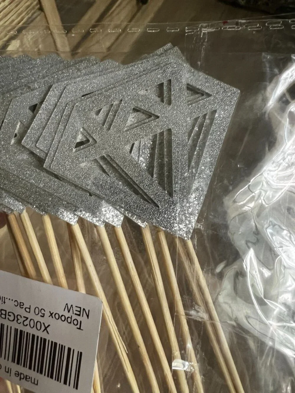 Diamond Glitter Cupcake Toppers Pack Of 30 For Weddings Bridal Showers Engagemen